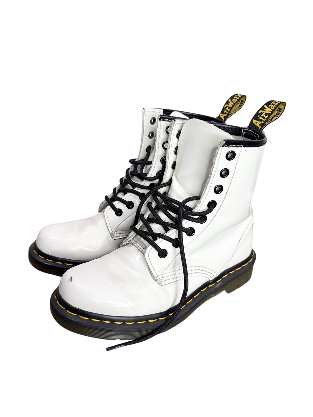 Dr Martens Womens US 6 Boots 1460 White Smooth Leather Lace Up 11821 READ